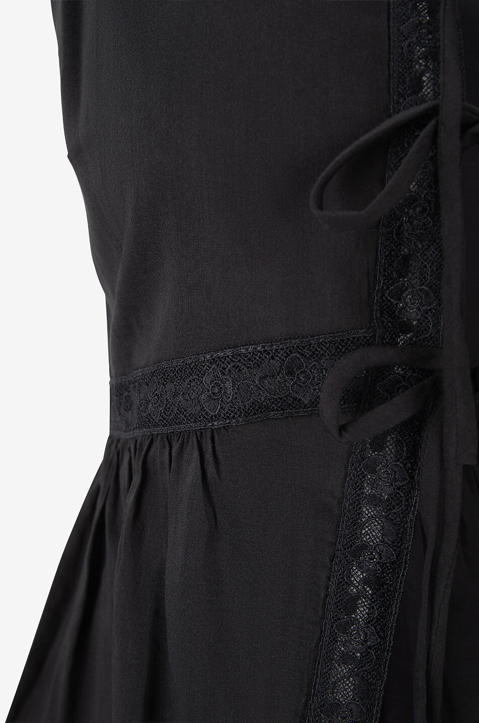 REFORMATION Cosmia sleeveless voile and lace self-tie top Women BLACK 3