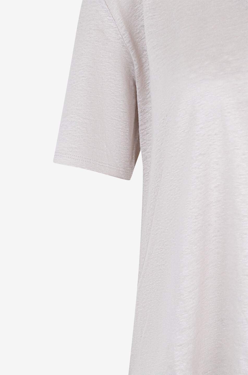BONGENIE T-Shirt mit kurzen Ärmeln und V-Ausschnitt aus Leinen Damen BEIGE 3
