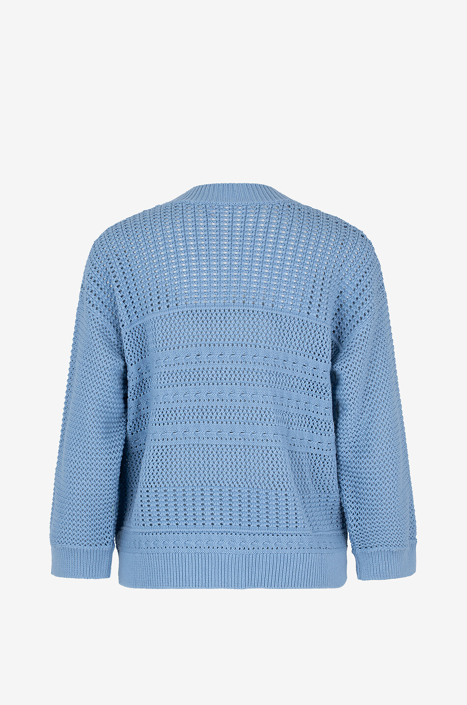 BONGENIE Button-down V-neck openwork cotton cardigan Women LIGHT BLUE 2