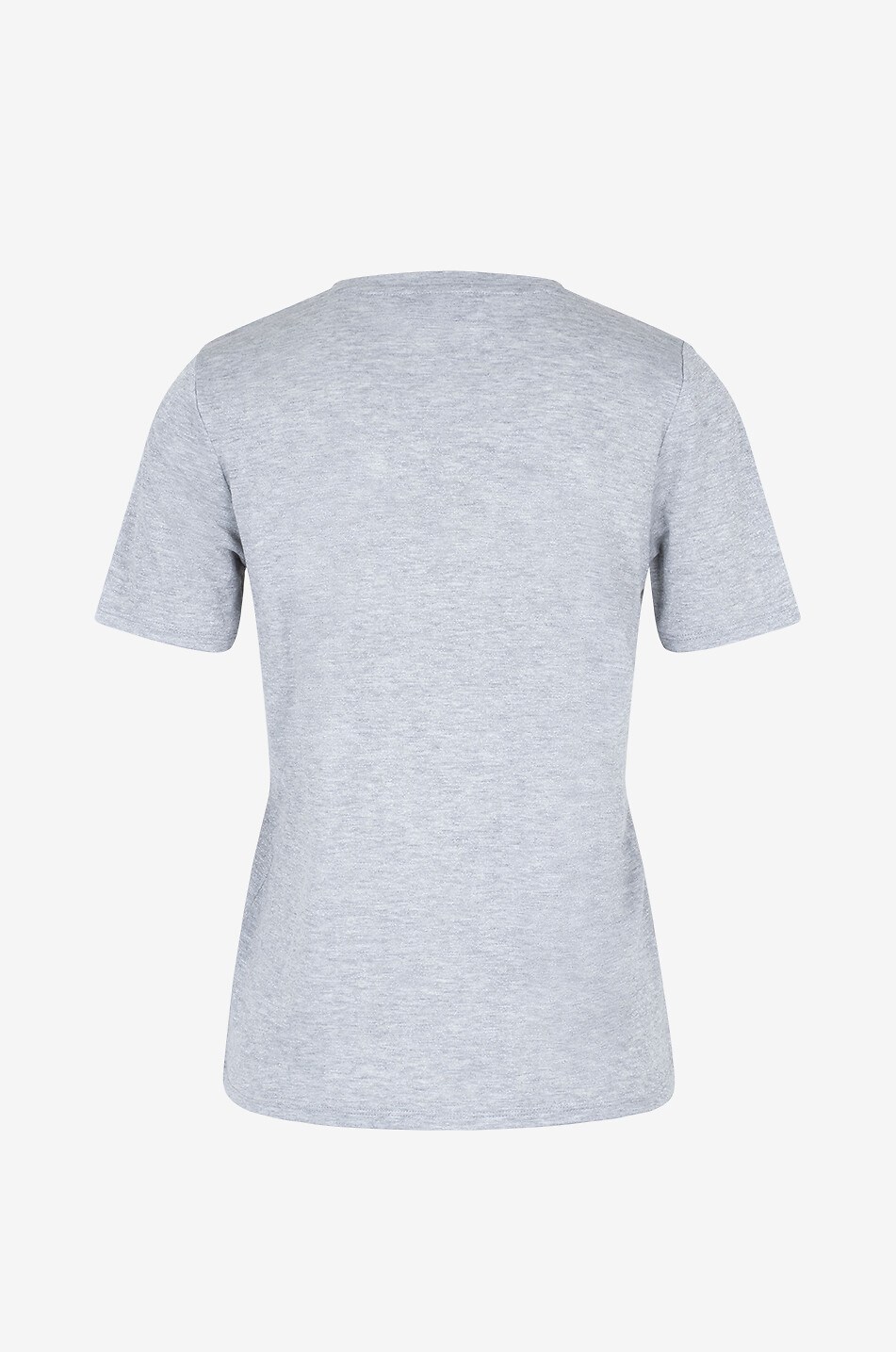 BONGENIE Schmales glitzerndes Jersey-T-Shirt mit V-Ausschnitt Damen GRAU 2