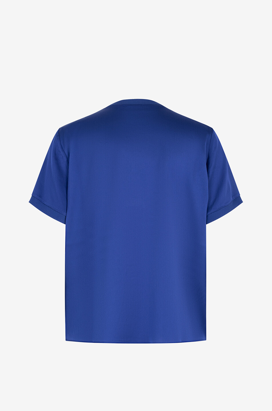 BONGÉNIE T-shirt boxy en satin de soie Femme BLEU 2