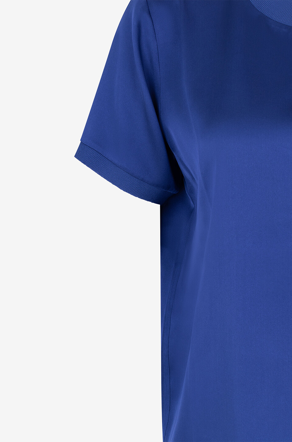 BONGÉNIE T-shirt boxy en satin de soie Femme BLEU 3