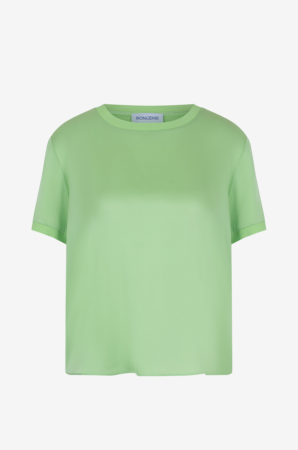 T-shirt boxy en satin de soie