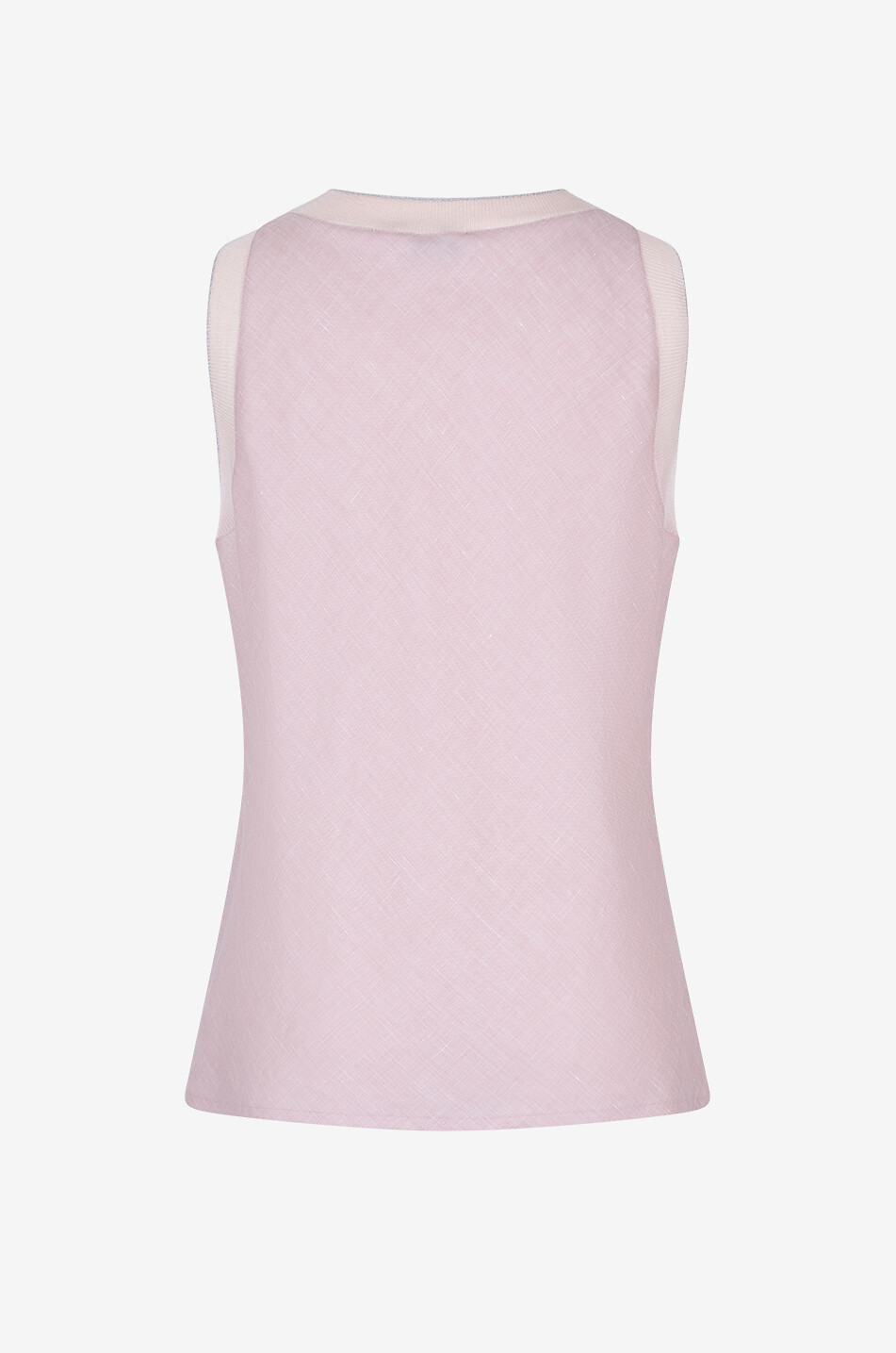 MANZONI 24 Top sans manches en lin et laine Femme ROSE CLAIR 2