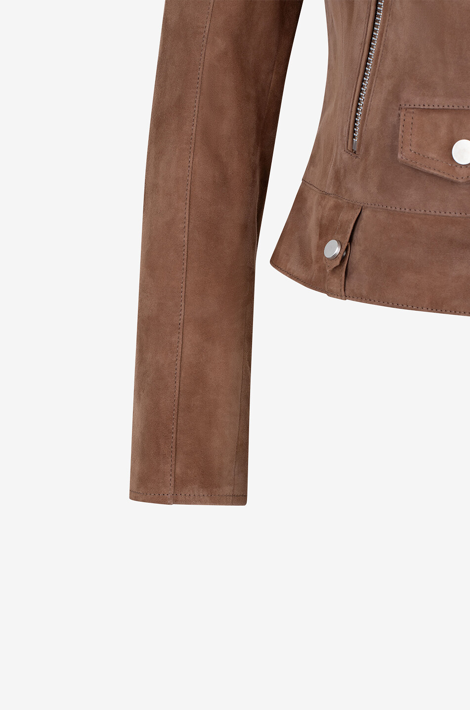 BONGENIE Perfecto cintré en daim Alex Femme CAMEL 3