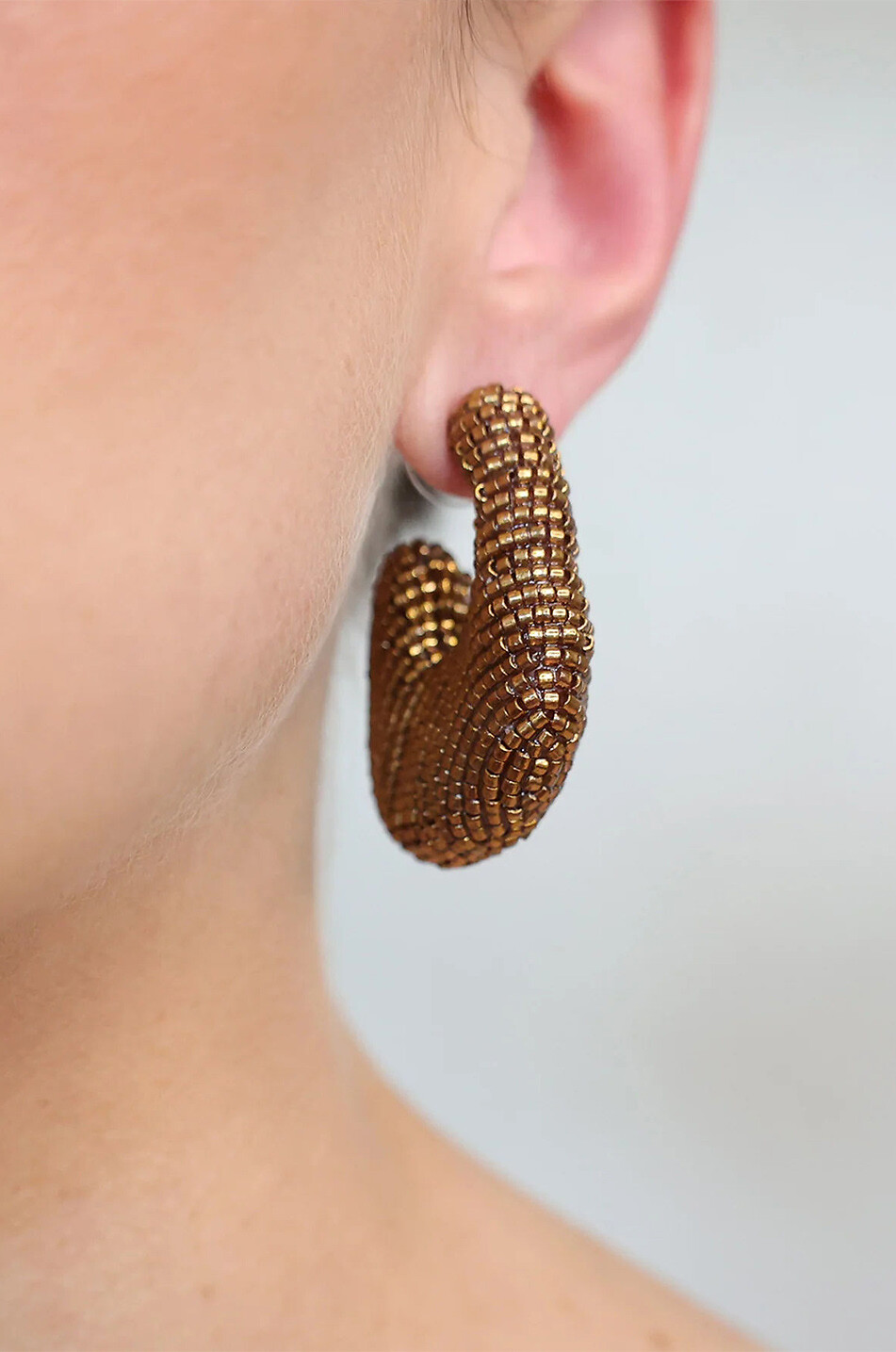 SUSANA VEGA Glasperlen-Ohrringe Aria Hoops Damen BRONZEFARBEN 3