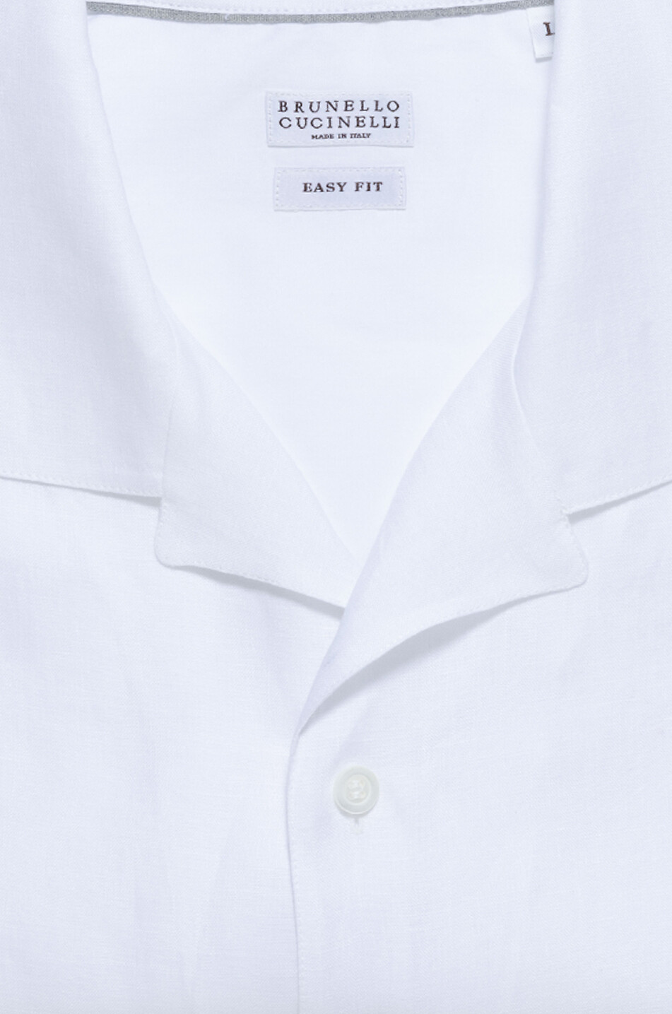 BRUNELLO CUCINELLI Easy Fit short-sleeved linen shirt with Cuban collar Men WHITE 2