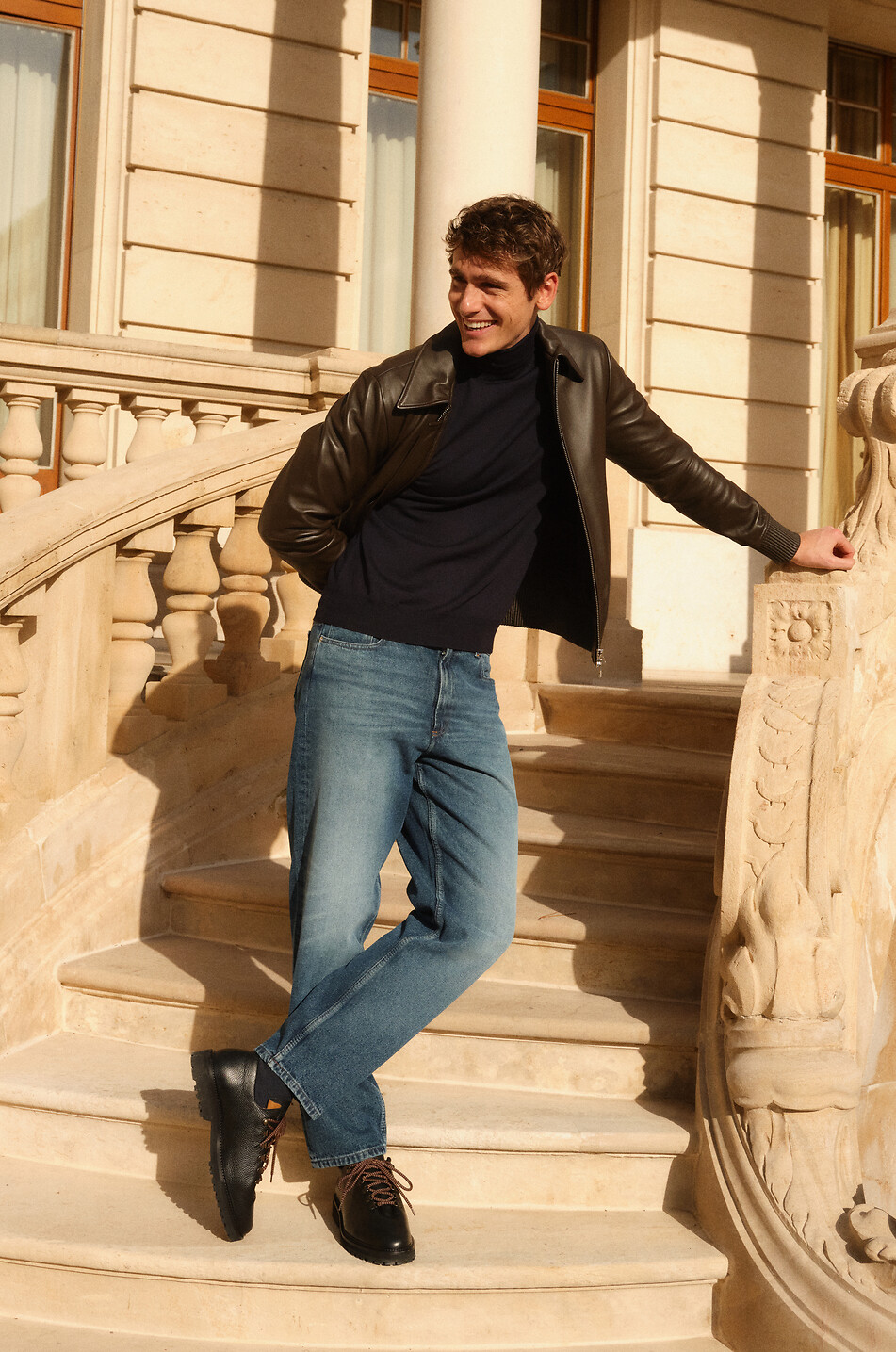 Martin faded cotton straight-leg jeans