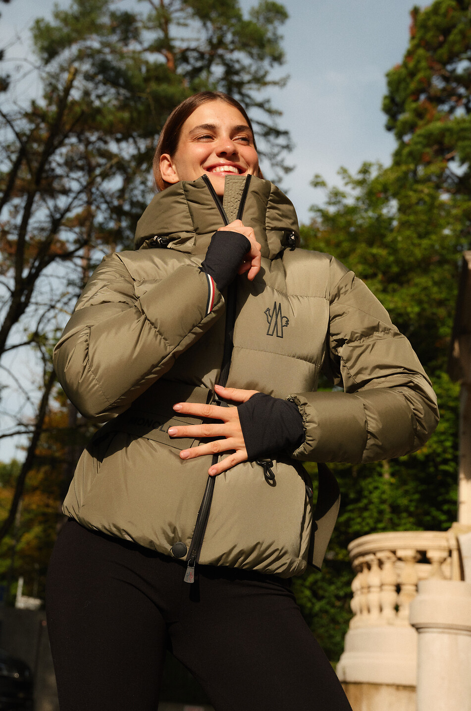 MONCLER GRENOBLE Bouquetin ski jacket with utility belt Women GREEN 3
