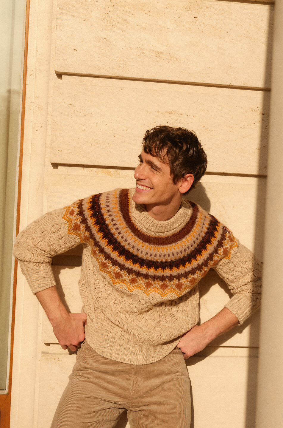 MONCLER GRENOBLE Après-Ski jacquard and cable-knit jumper Men BEIGE 3