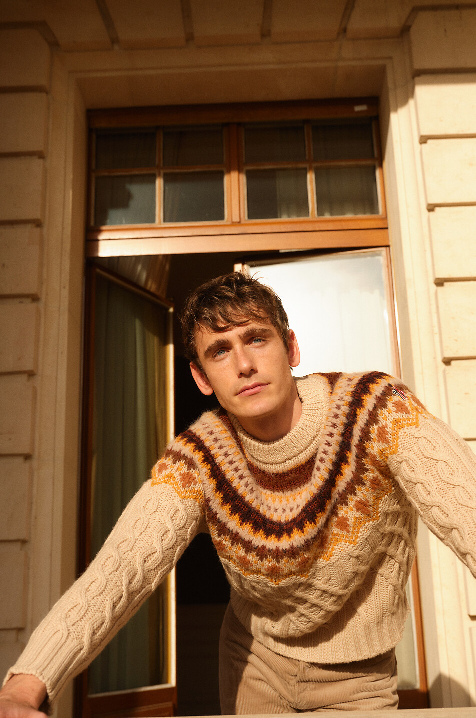 MONCLER GRENOBLE Après-Ski jacquard and cable-knit jumper Men BEIGE 4