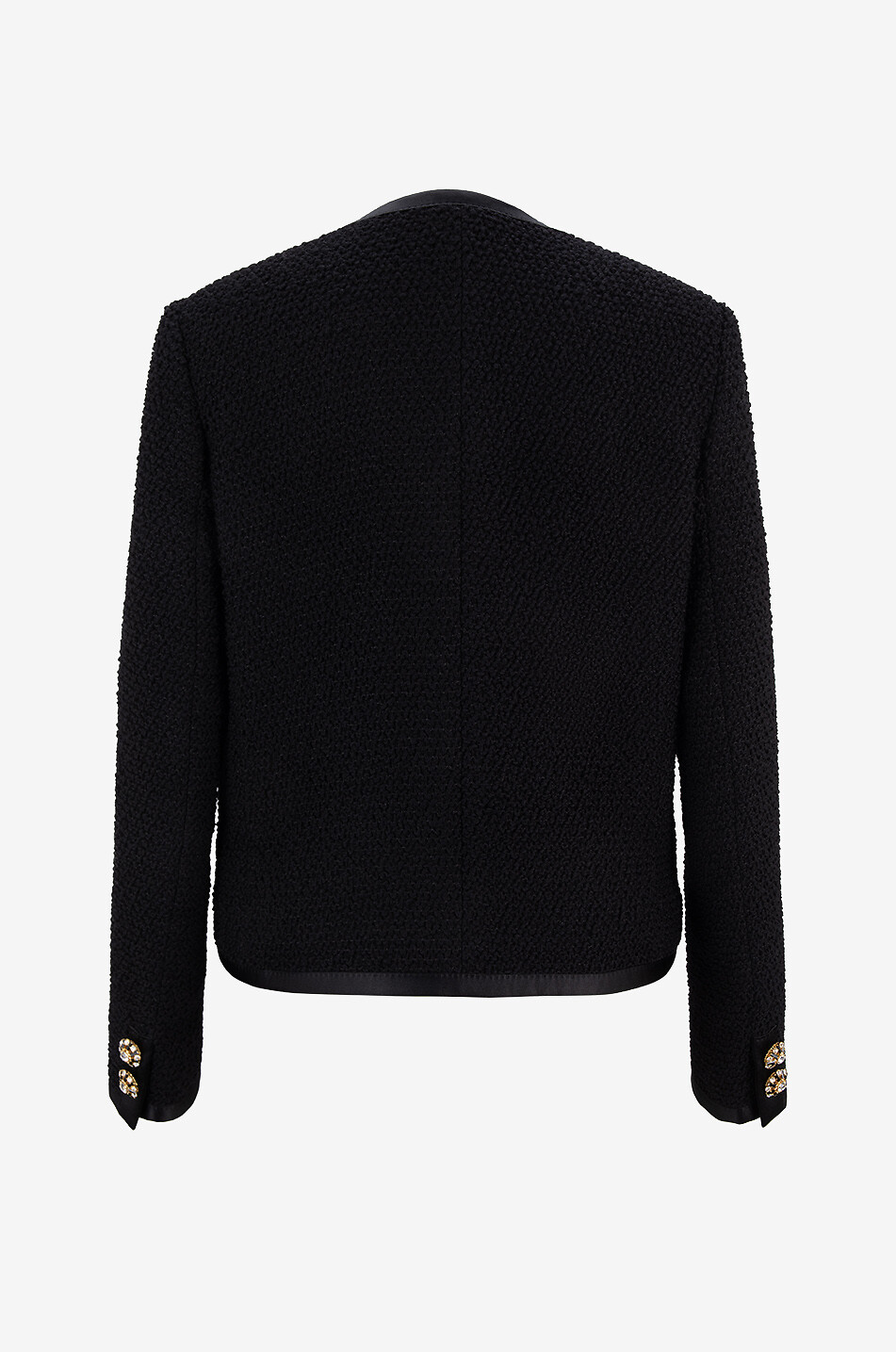 DOLCE & GABBANA Bouclé tweed suit jacket with bejewelled buttons Women BLACK 2