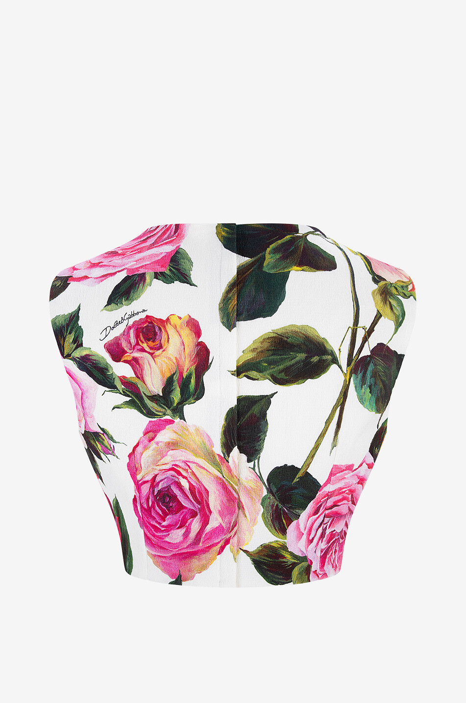 DOLCE & GABBANA Top raccourci sans manches en jacquard imprimé roses Femme MULTICOLORE 2