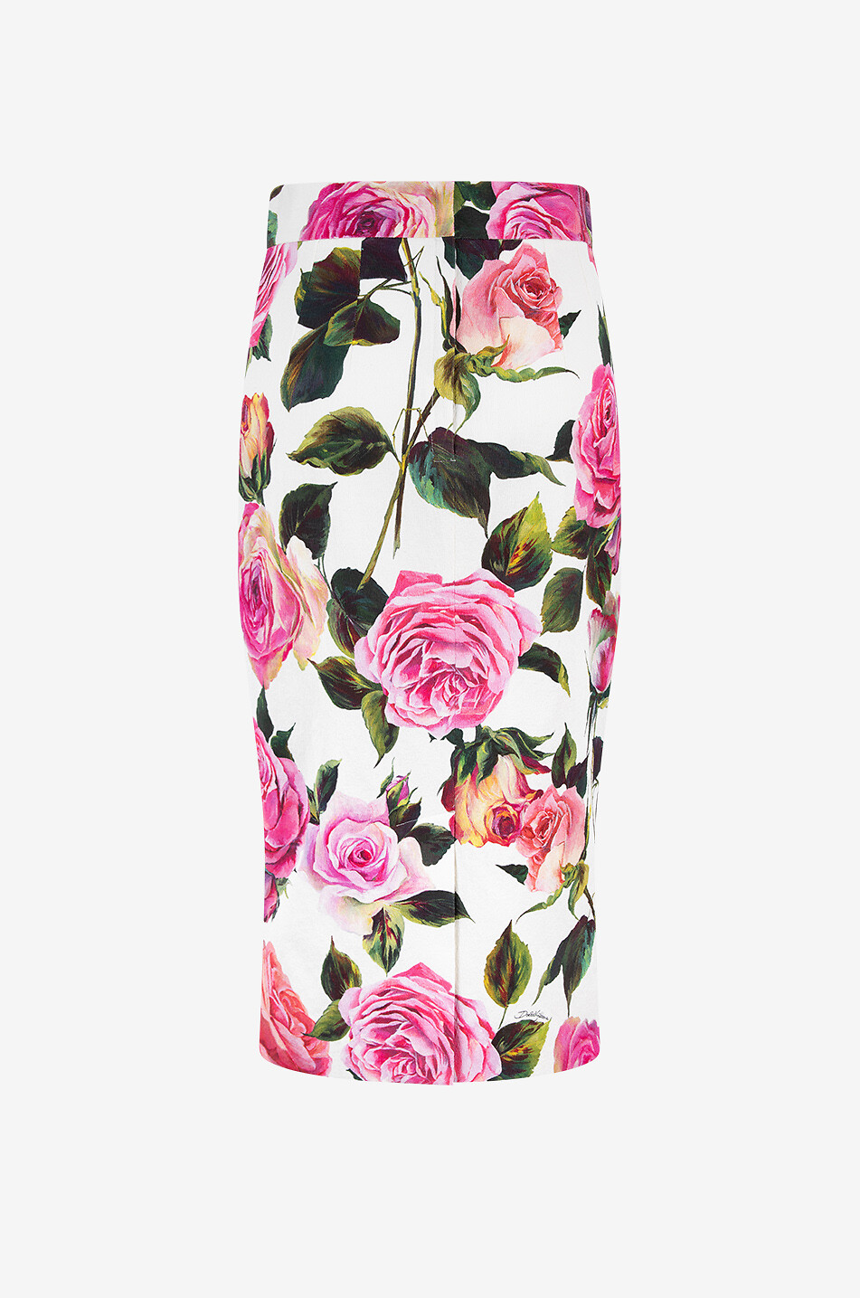 DOLCE & GABBANA Rose printed fitted cotton jacquard midi skirt Women MULTI COLOURED 2