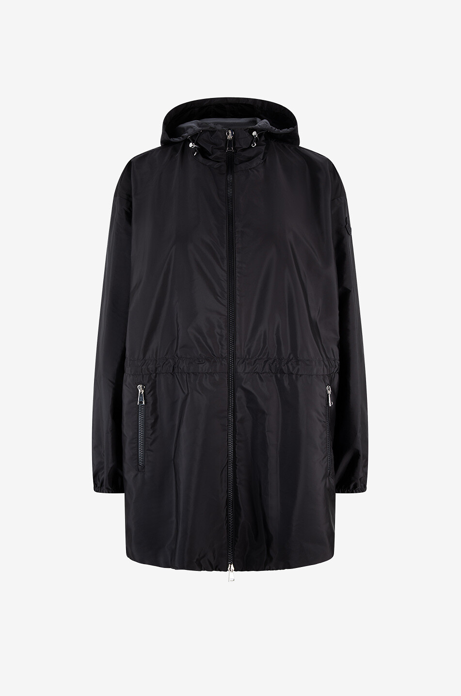 MONCLER Wete long hooded wind jacket Women BLACK 1