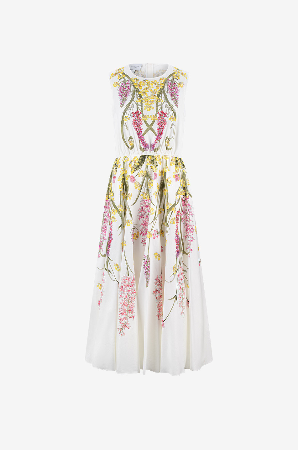 Robe midi sans manches en popeline Wildflowers