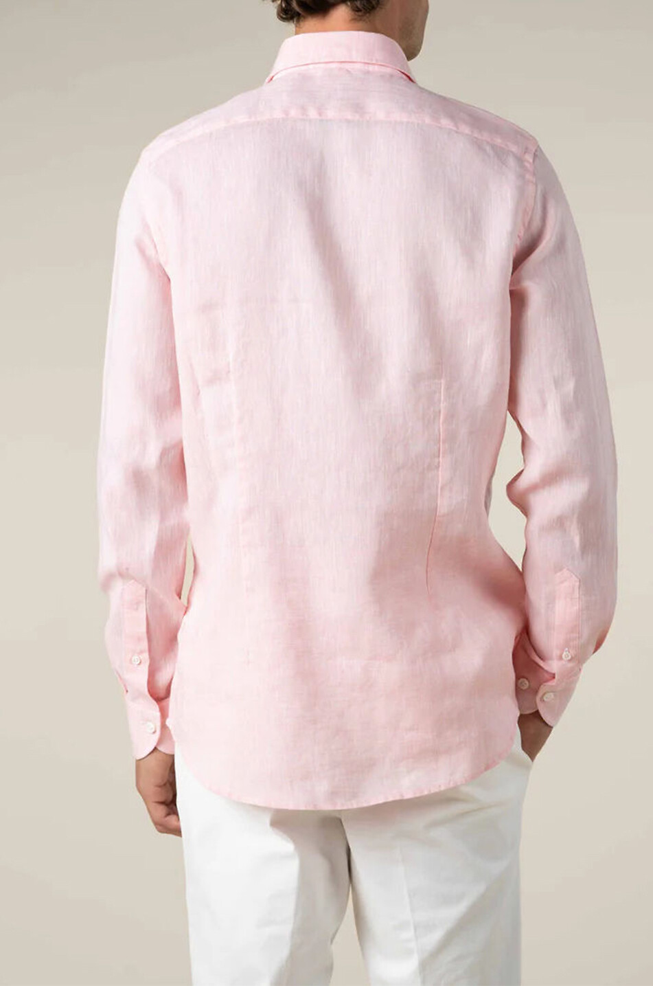 AURELIEN Seaside linen long-sleeved shirt Men PINK 3