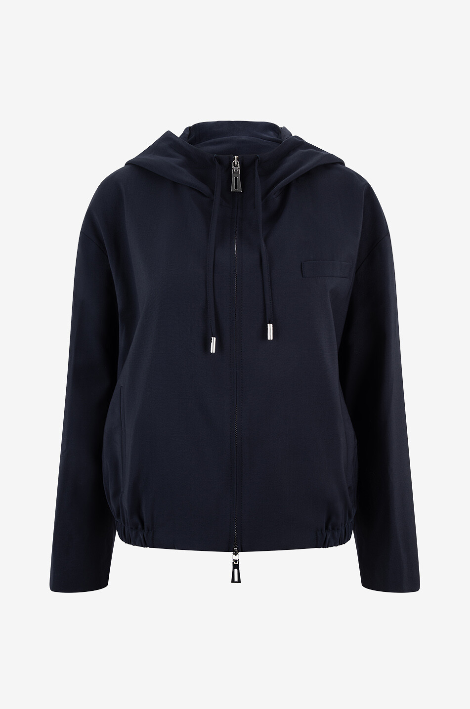 BIANCALANCIA Veste à capuche légère Cool Wool Femme BLEU FONCE 1