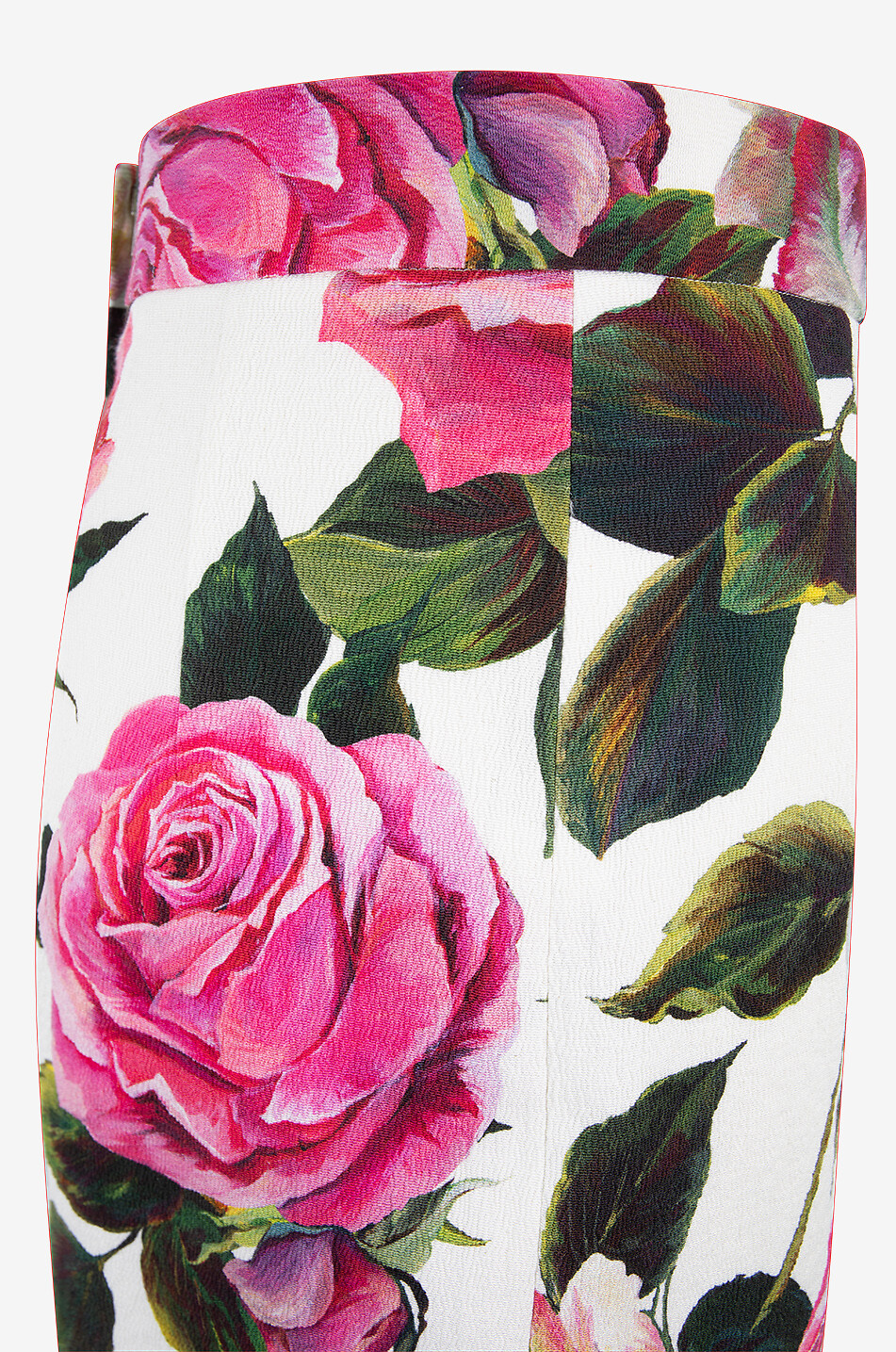 DOLCE & GABBANA Rose printed fitted cotton jacquard midi skirt Women MULTI COLOURED 3