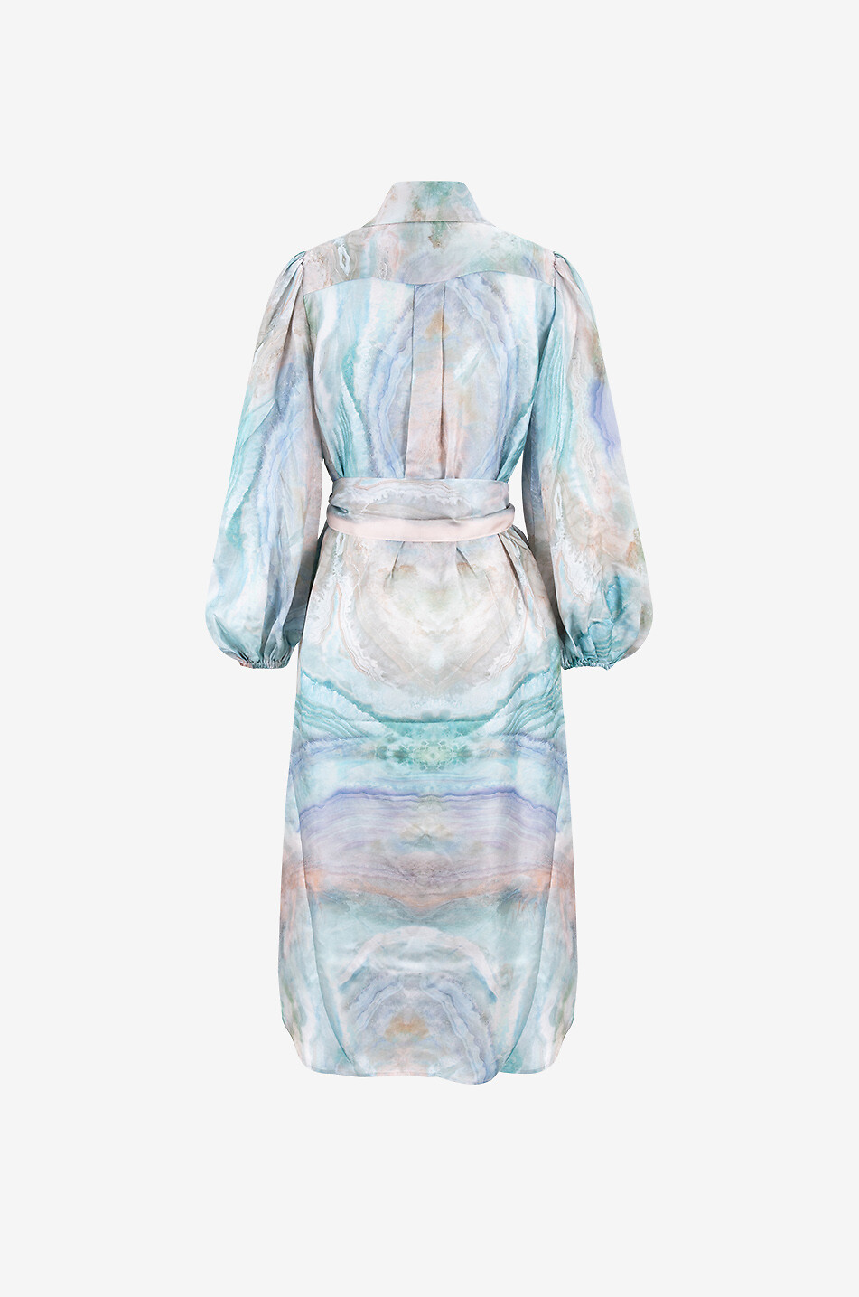 ZIMMERMANN Robe chemise midi en soie tie-and-dye Illuminate Tunic Femme BLEU 2