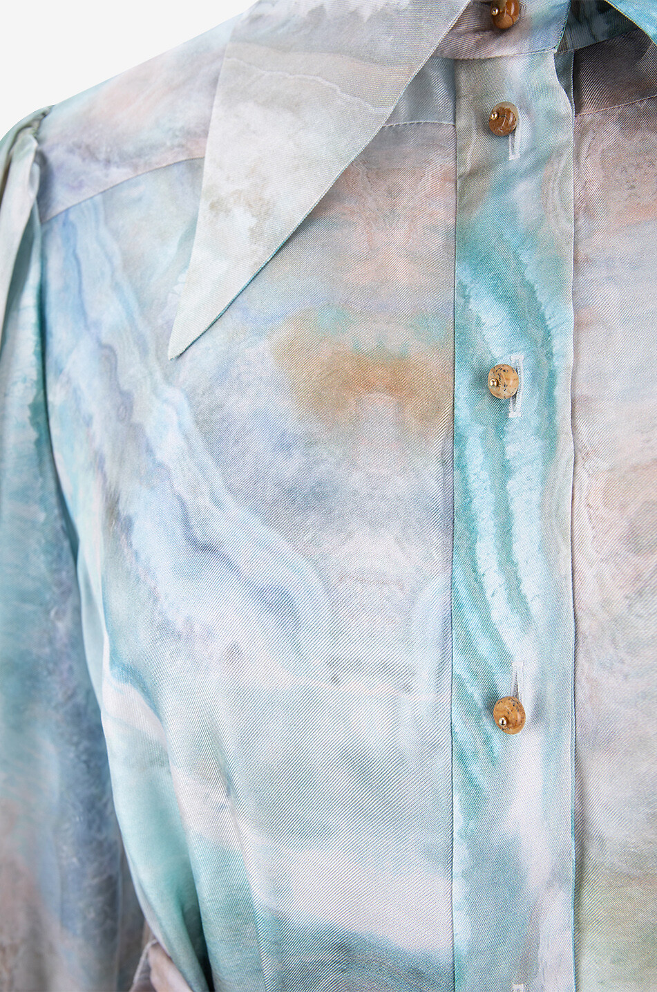 ZIMMERMANN Robe chemise midi en soie tie-and-dye Illuminate Tunic Femme BLEU 3