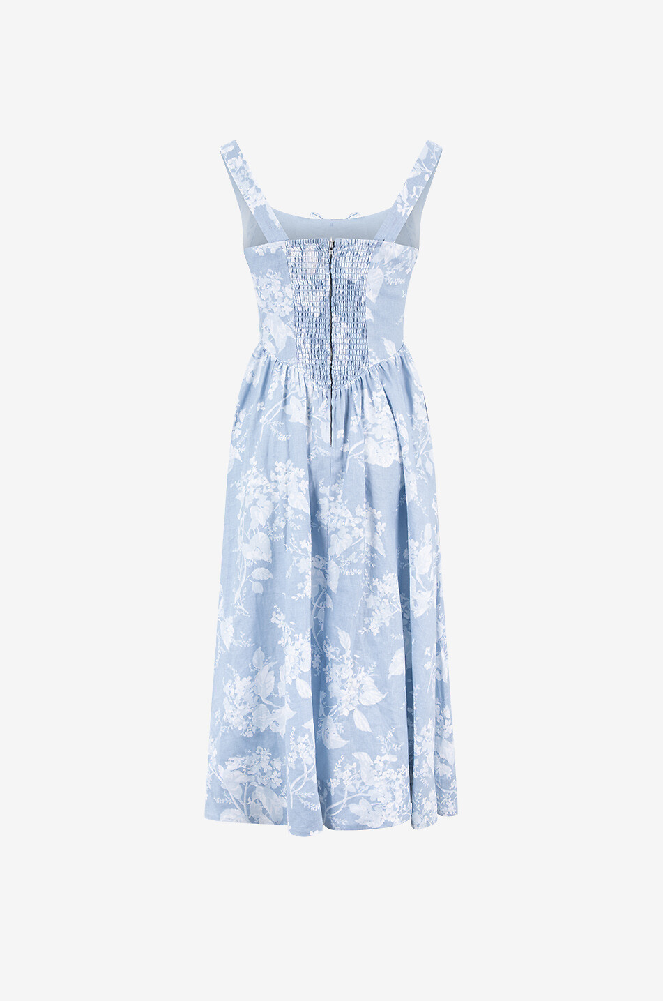 REFORMATION Balia floral linen midi sundress Women LIGHT BLUE 2