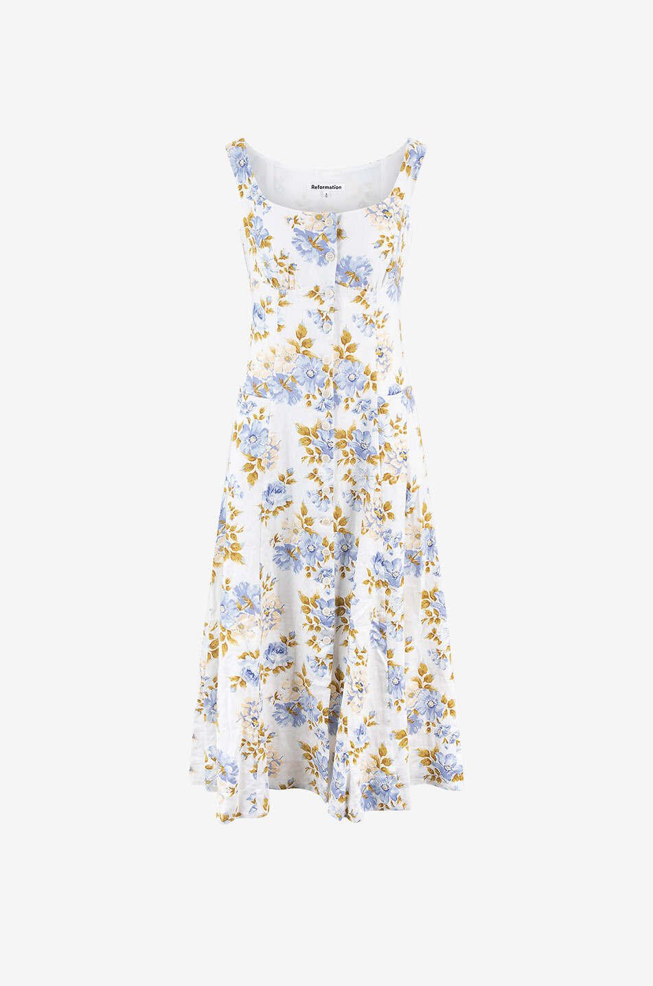 REFORMATION Robe midi fleurie à bretelles Louisa Femme MULTICOLORE 1