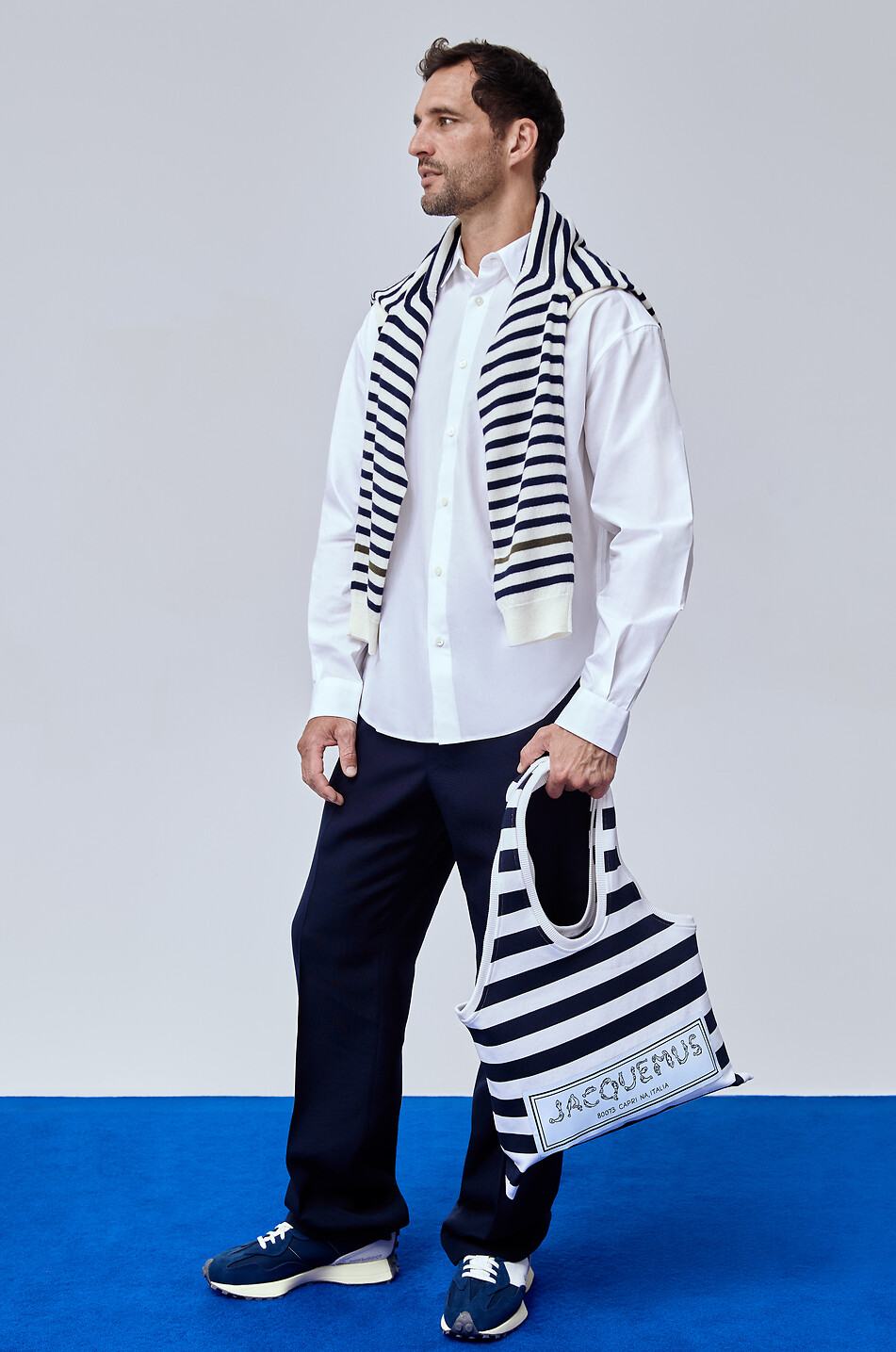 NEW BALANCE Baskets basses à lacets en daim 327 Homme BLEU FONCE 3