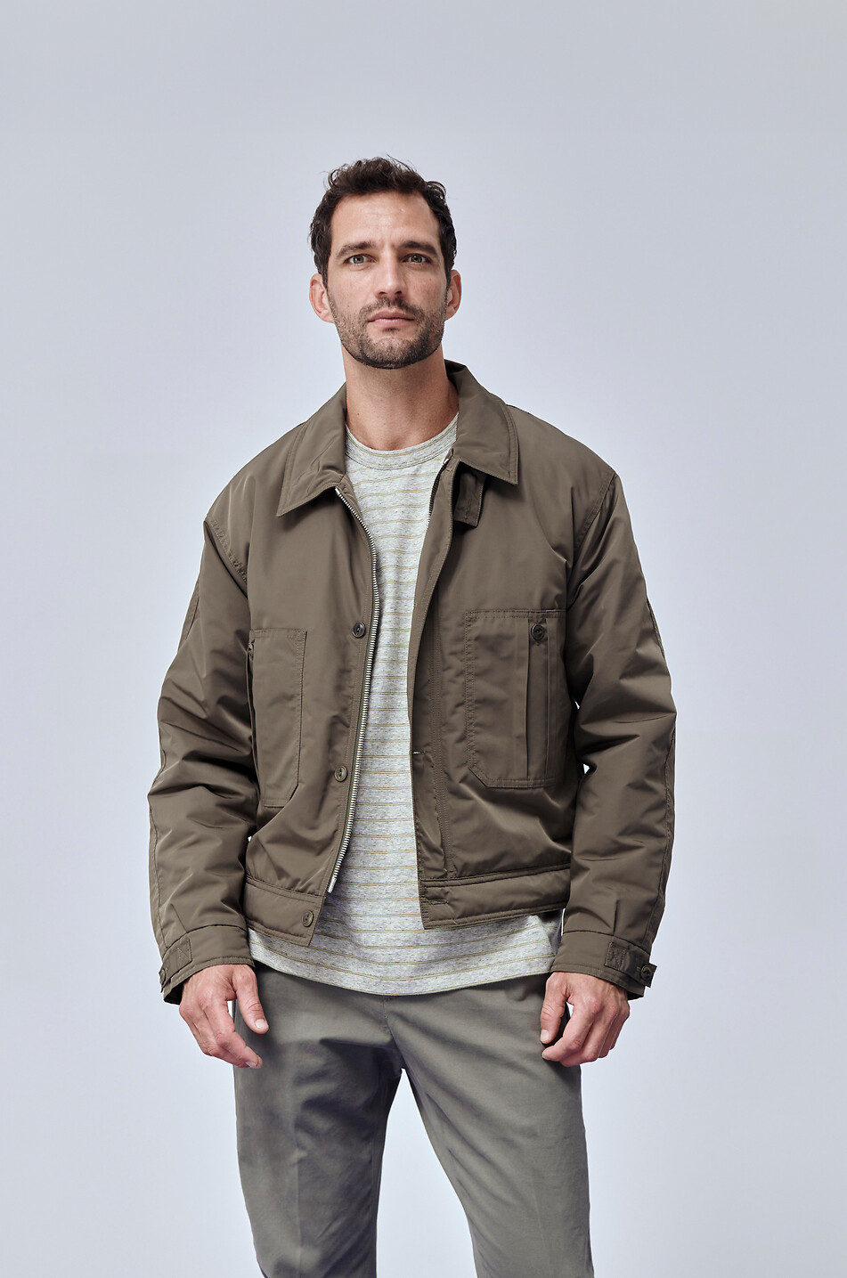 OFFICINE GENERALE Pete nylon bomber jacket Men KHAKI 3