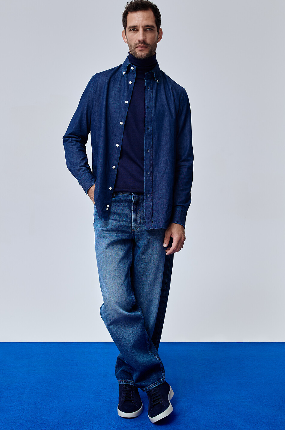 Martin faded cotton straight-leg jeans
