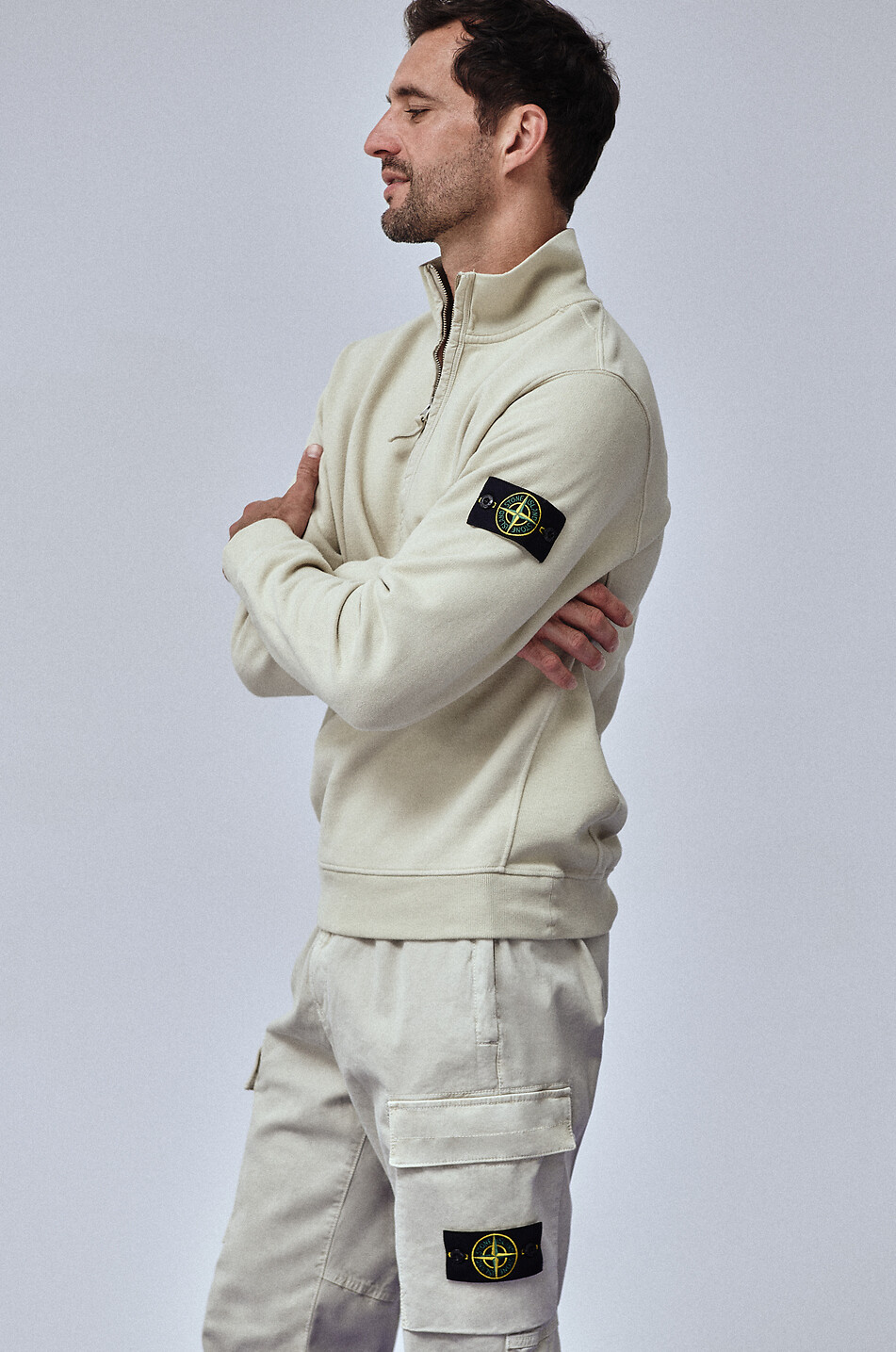 STONE ISLAND Baumwoll-Cargohose im Keilschnitt 5313L1 Herren CREMEFARBEN 5