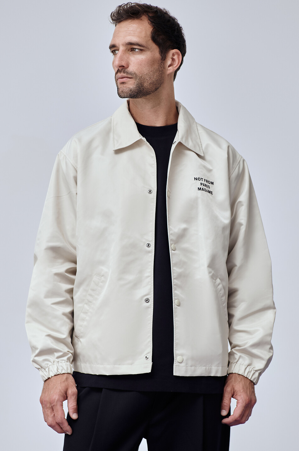 DROLE DE MONSIEUR La Veste Slogan. nylon shirt jacket Men BEIGE 3