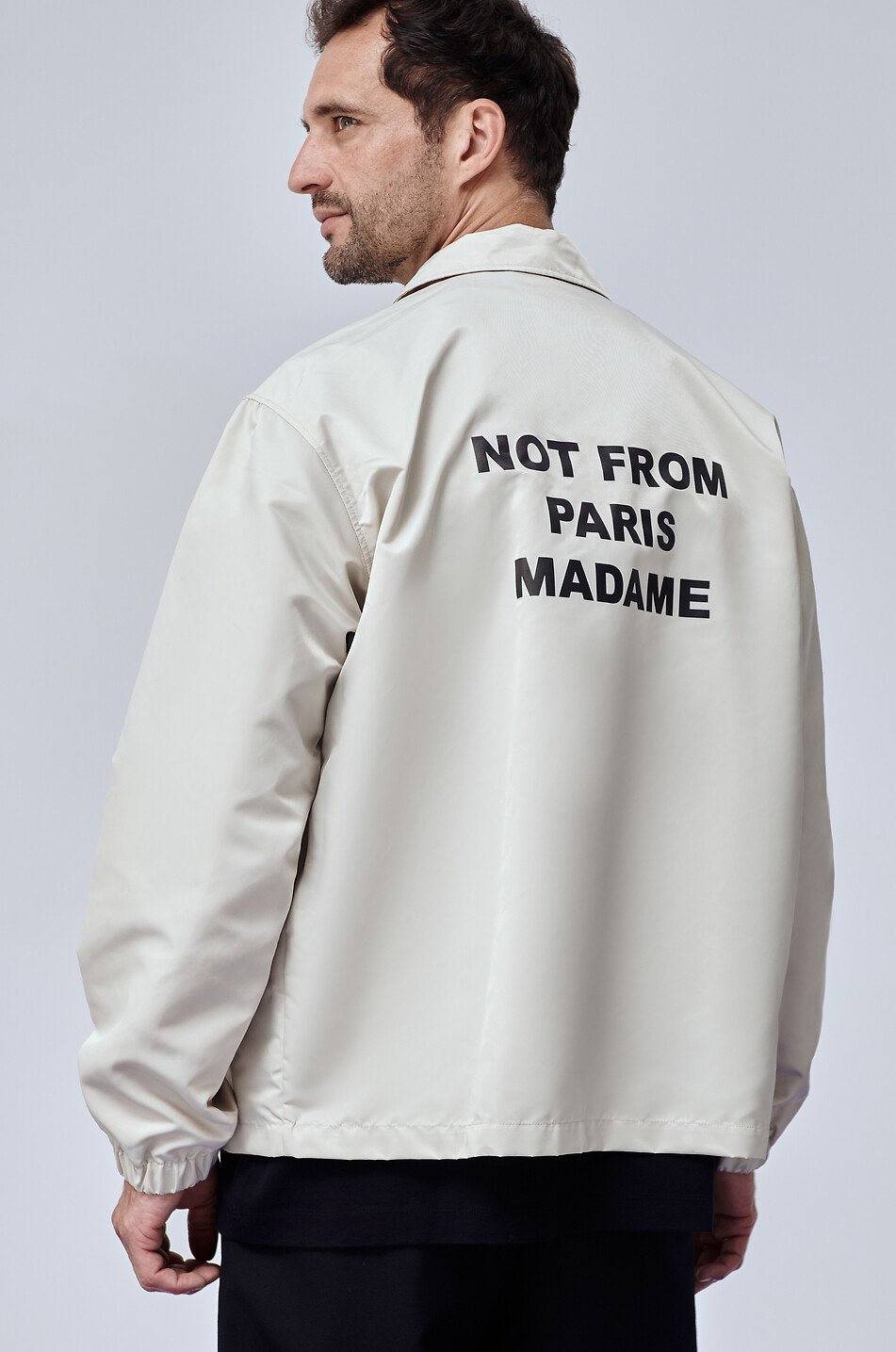 DROLE DE MONSIEUR La Veste Slogan. nylon shirt jacket Men BEIGE 4