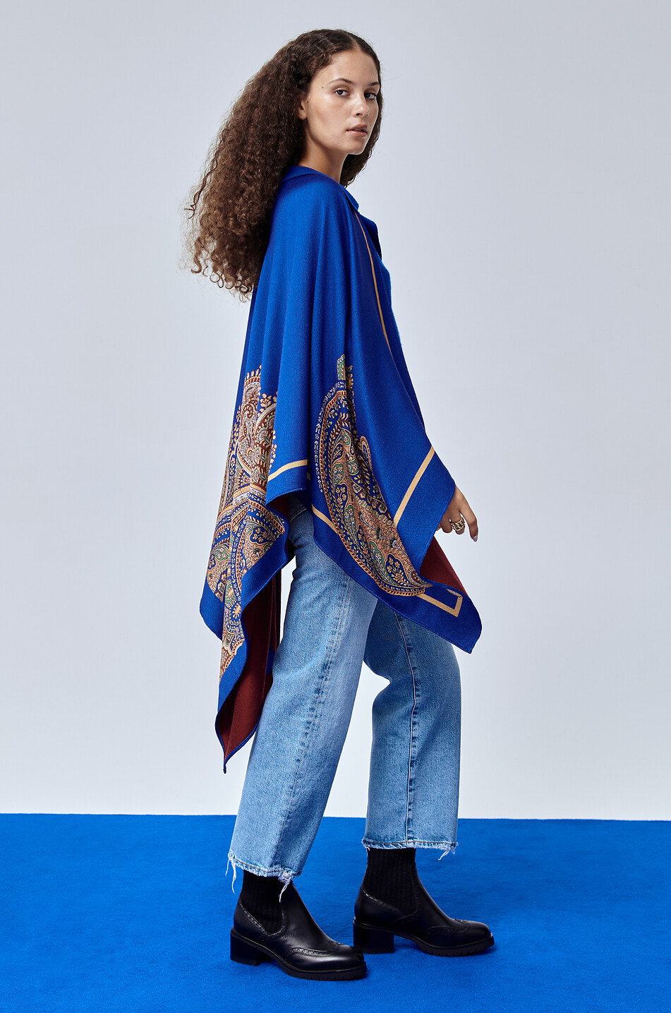 Cape aus Wolle und Modal mit Paisley-Print ETRO x BONGÉNIE