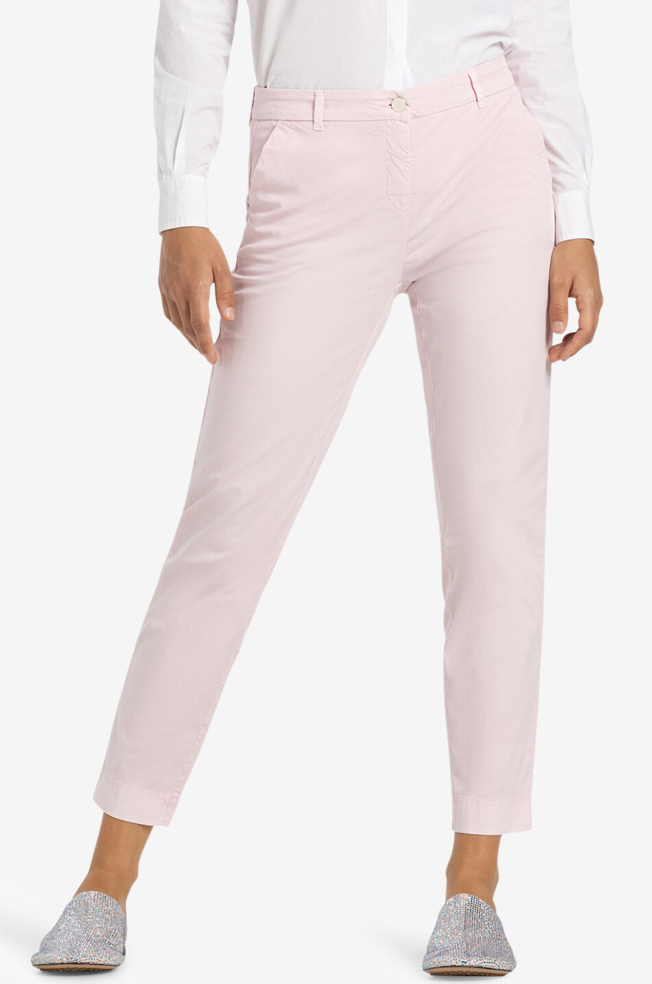 CAMBIO Slim-Fit-Chinohose aus Baumwolle Karina Damen HELLROSA 3
