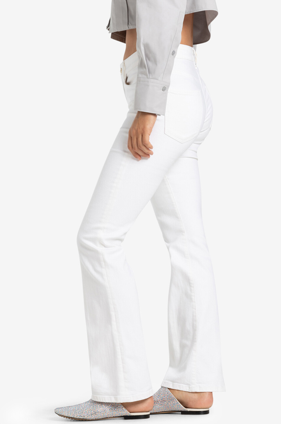 CAMBIO Ausgestellte Baumwolljeans Paris Flared Damen WEISS 5