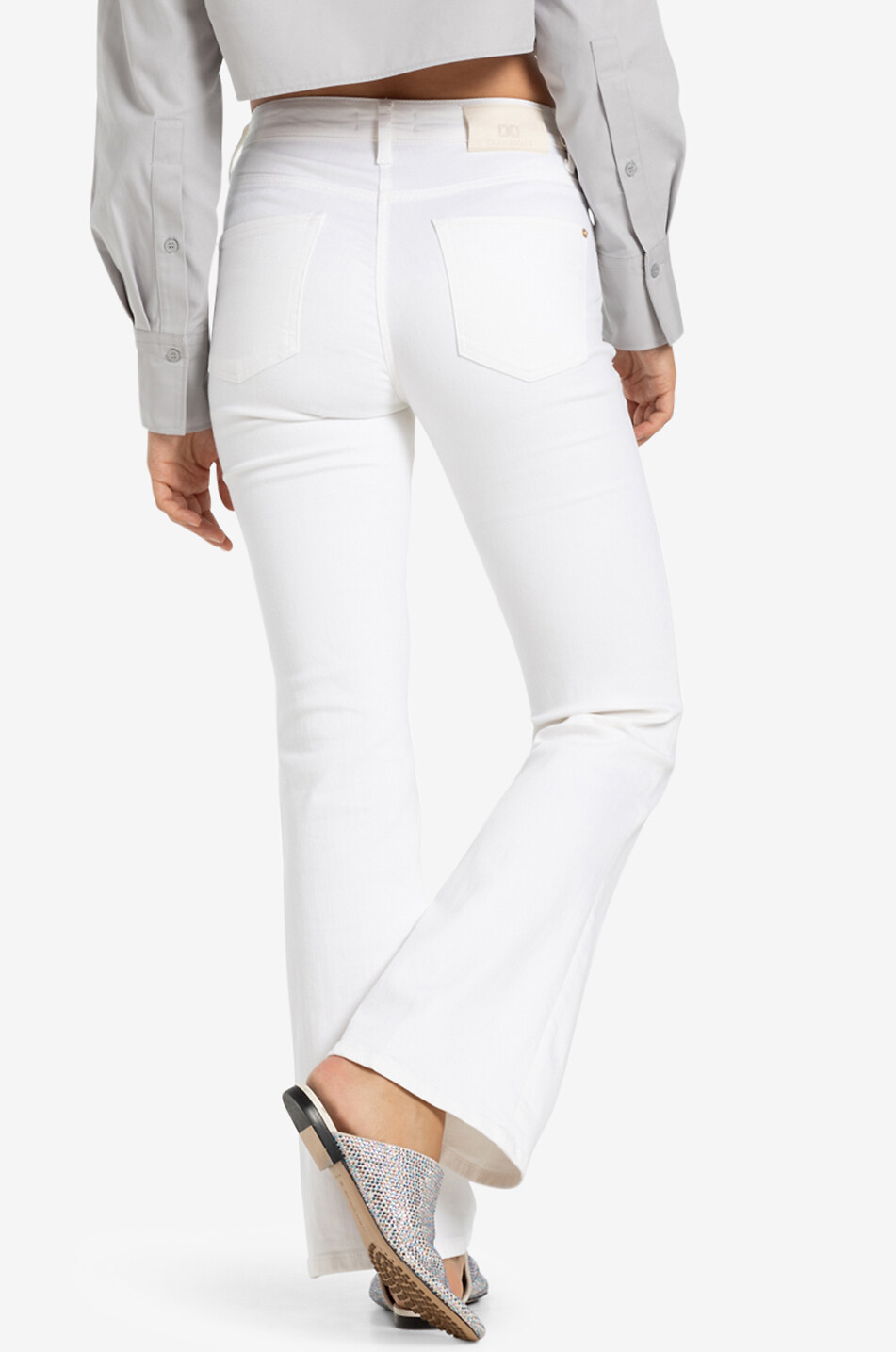 CAMBIO Ausgestellte Baumwolljeans Paris Flared Damen WEISS 4