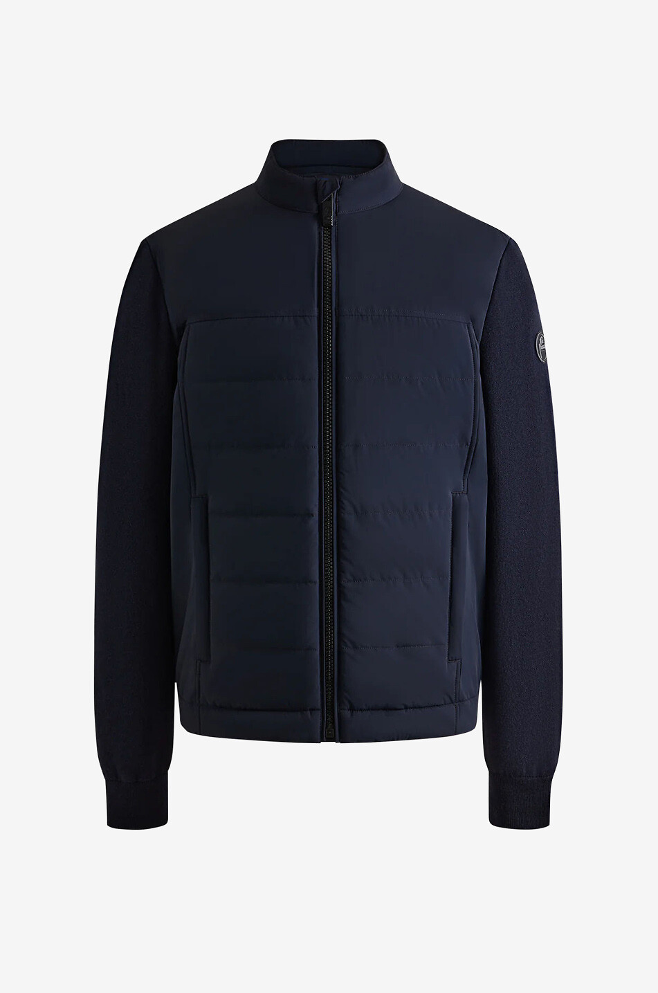 Wattierte Materialmix-Bomberjacke Piero
