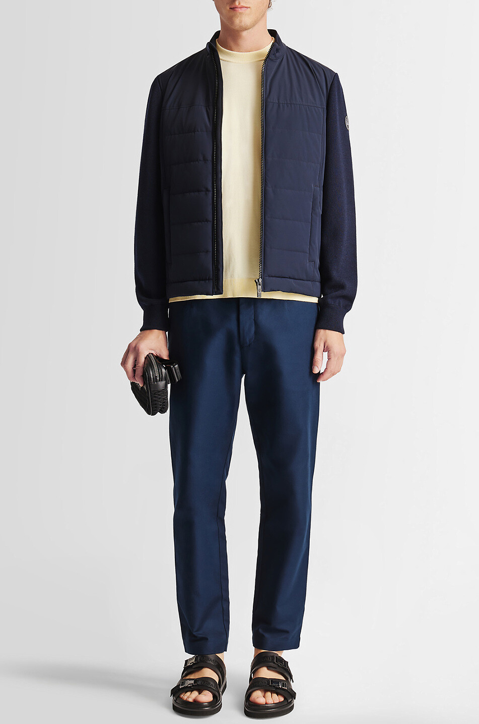 Wattierte Materialmix-Bomberjacke Piero