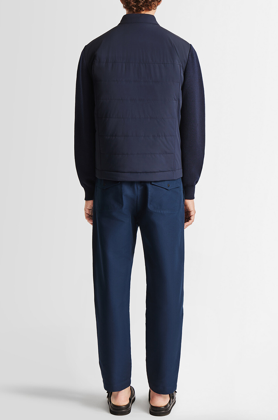 Wattierte Materialmix-Bomberjacke Piero