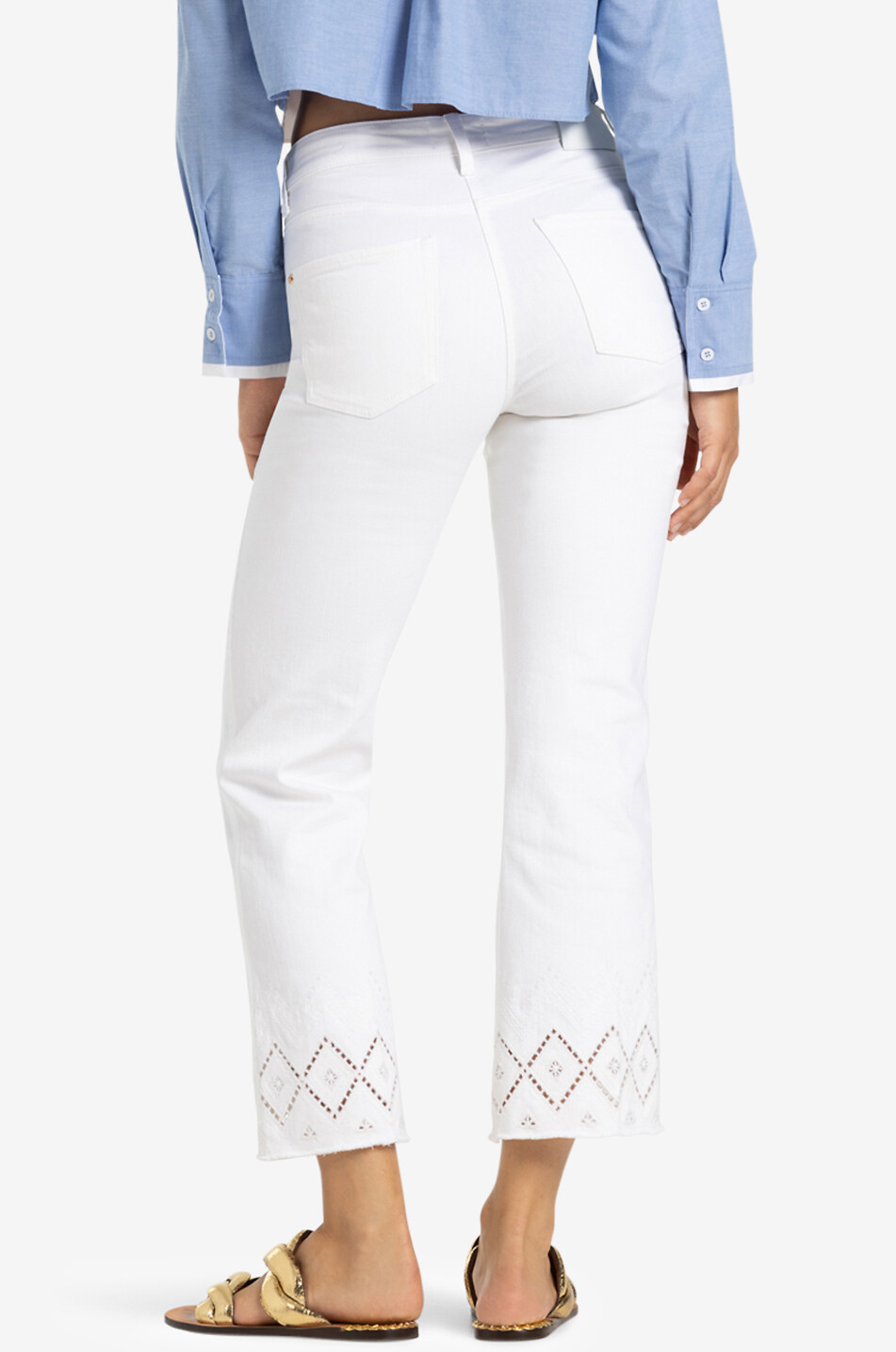 CAMBIO Francesca bootcut jeans with openwork embroidery Women WHITE 5