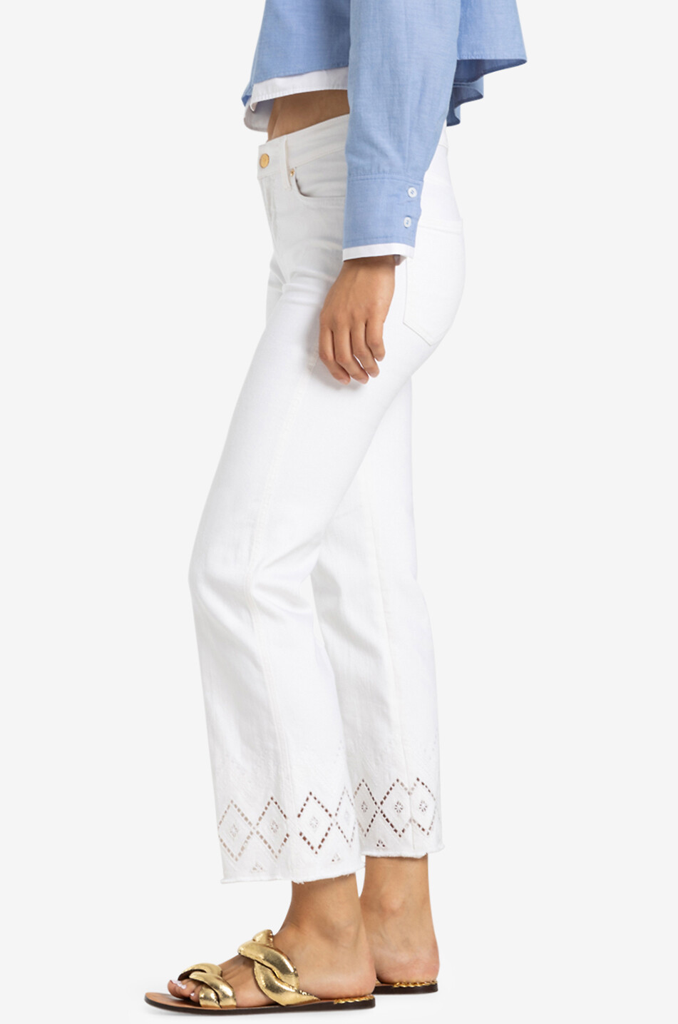 CAMBIO Francesca bootcut jeans with openwork embroidery Women WHITE 4