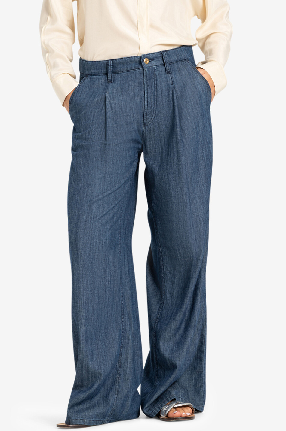 CAMBIO Alina wide-leg jeans with waistband tucks Women BLUE 3