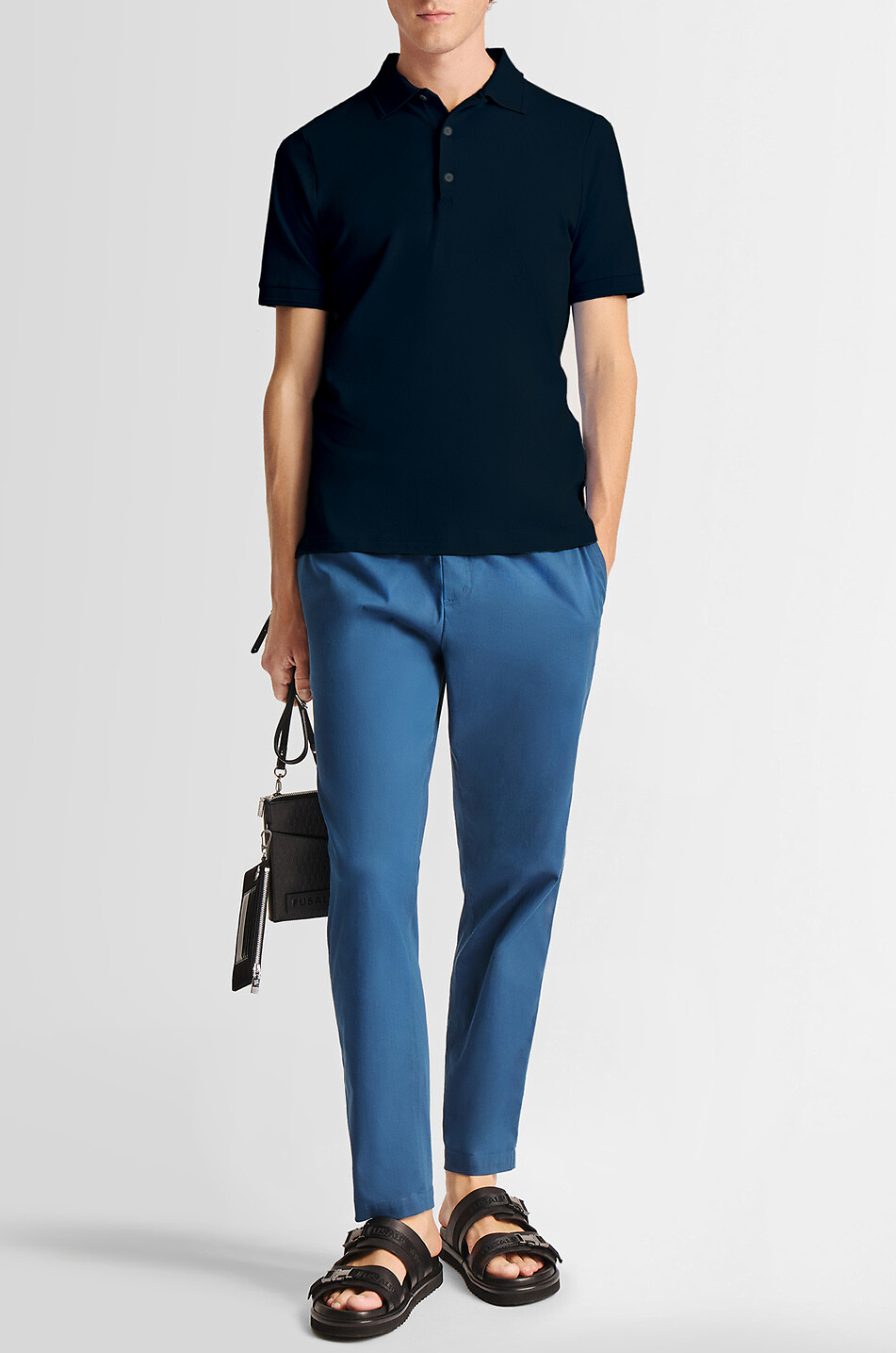 FUSALP Gabin short-sleeved cotton piqué polo shirt Men DARK BLUE 2