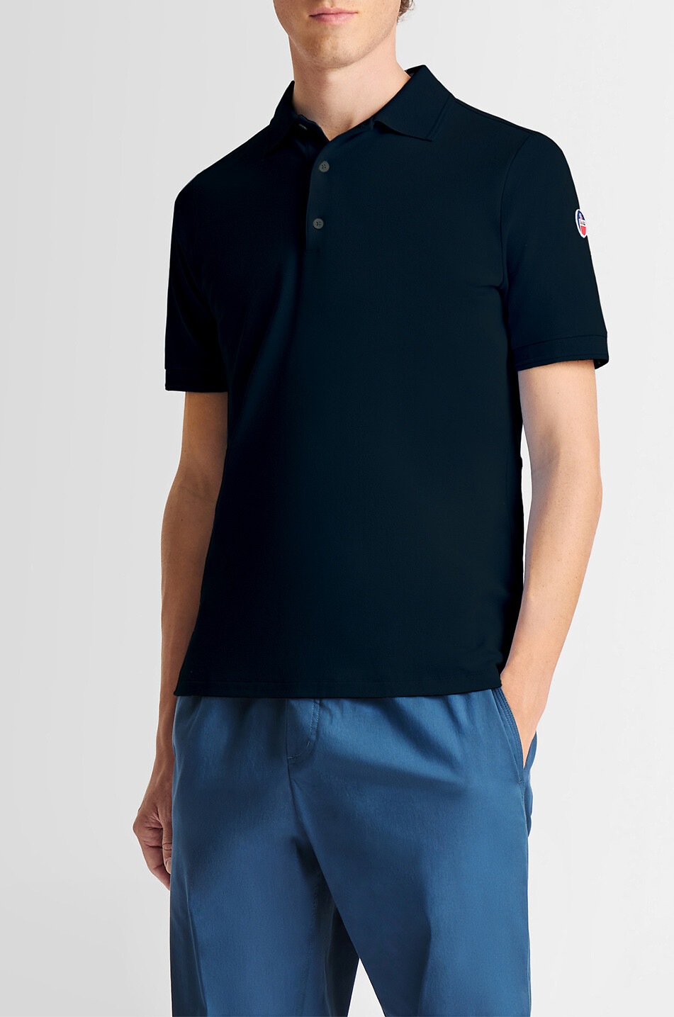 FUSALP Gabin short-sleeved cotton piqué polo shirt Men DARK BLUE 4