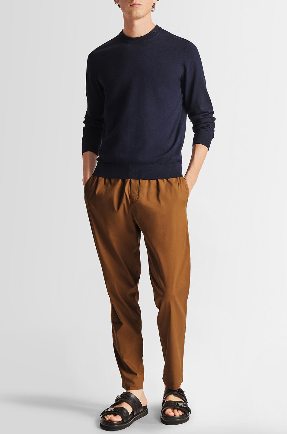 FUSALP Ashtton fine viscose blend crewneck jumper Men DARK BLUE 2