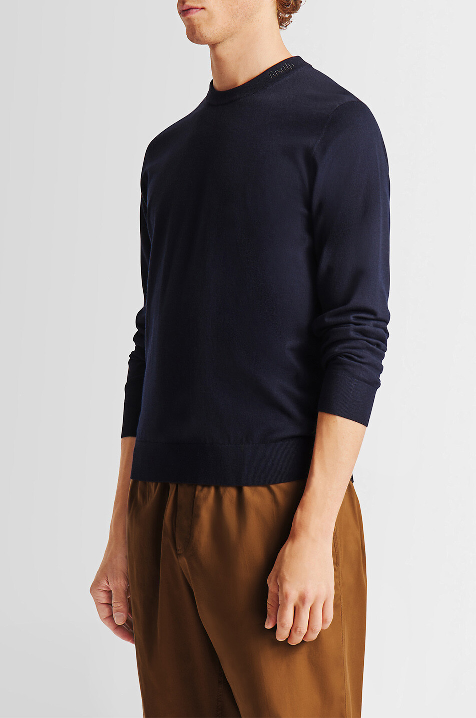 FUSALP Ashtton fine viscose blend crewneck jumper Men DARK BLUE 4