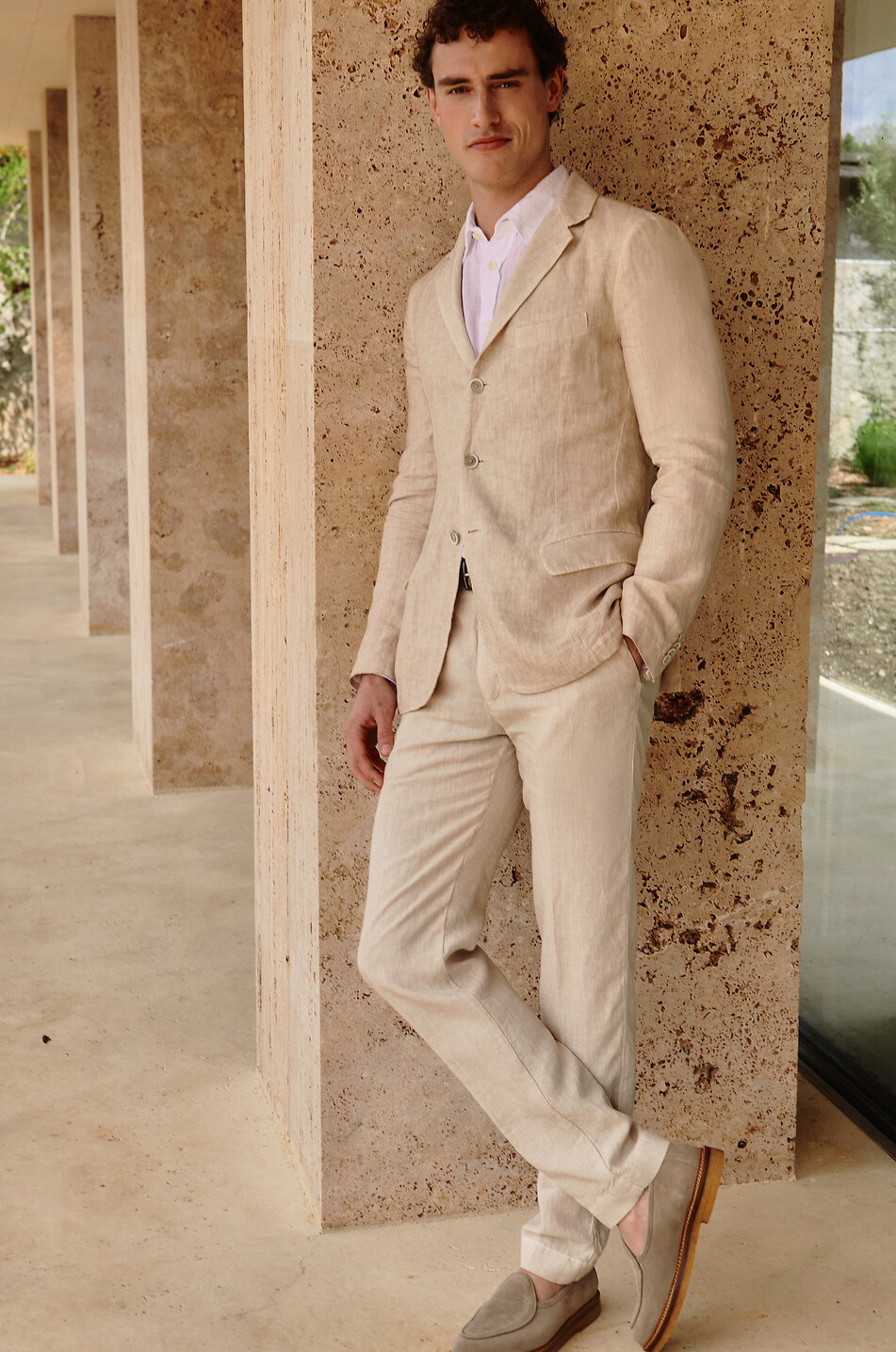 120% LINO Chemise classique à manches longues en lin Homme BLANC 4