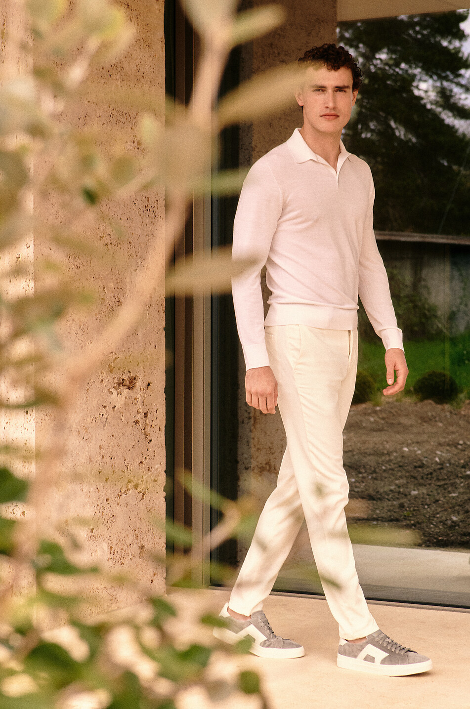 Evo cotton silk and cashmere trousers