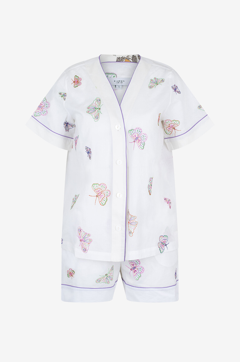 KARMA ON THE ROCKS Cotton pyjama set Women WHITE 1